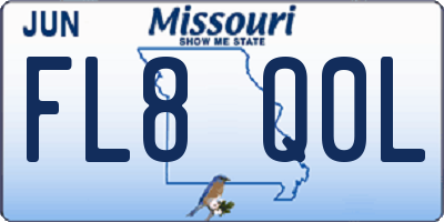 MO license plate FL8Q0L
