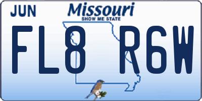 MO license plate FL8R6W