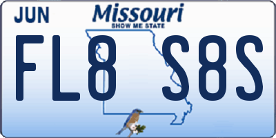 MO license plate FL8S8S