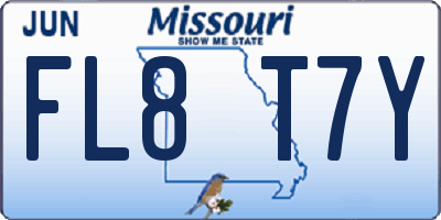 MO license plate FL8T7Y