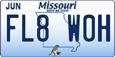 MO license plate FL8W0H