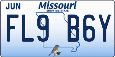 MO license plate FL9B6Y