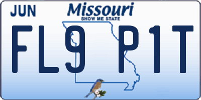 MO license plate FL9P1T
