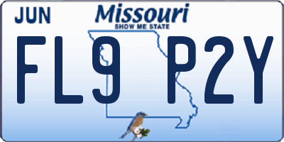 MO license plate FL9P2Y