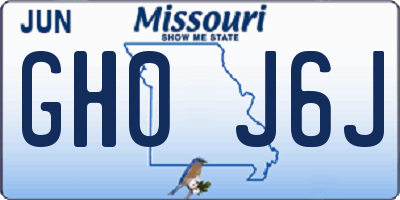 MO license plate GH0J6J