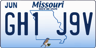 MO license plate GH1J9V