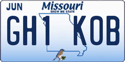 MO license plate GH1K0B