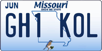 MO license plate GH1K0L