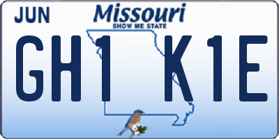 MO license plate GH1K1E