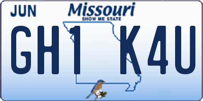 MO license plate GH1K4U