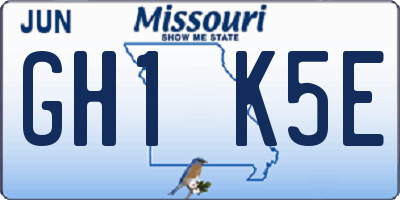 MO license plate GH1K5E