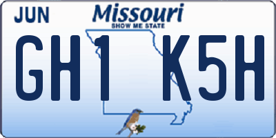 MO license plate GH1K5H