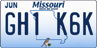 MO license plate GH1K6K