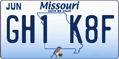 MO license plate GH1K8F