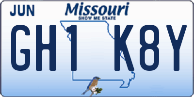 MO license plate GH1K8Y