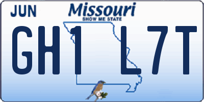 MO license plate GH1L7T