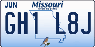 MO license plate GH1L8J
