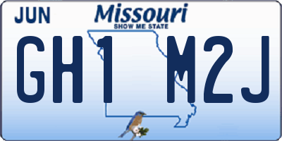 MO license plate GH1M2J
