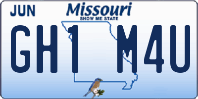 MO license plate GH1M4U