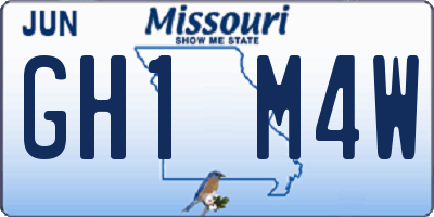 MO license plate GH1M4W