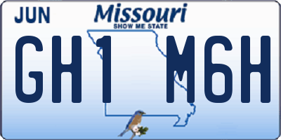MO license plate GH1M6H