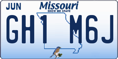 MO license plate GH1M6J