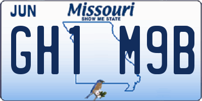 MO license plate GH1M9B