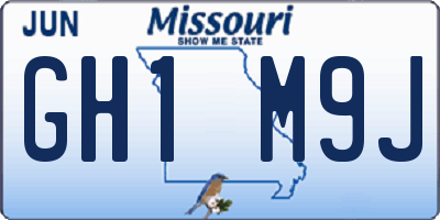 MO license plate GH1M9J