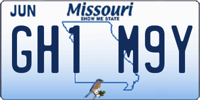 MO license plate GH1M9Y