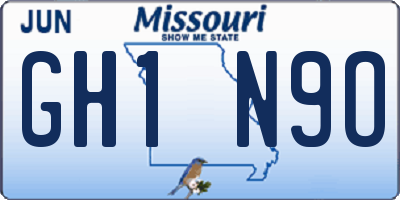 MO license plate GH1N9O