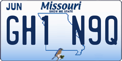 MO license plate GH1N9Q