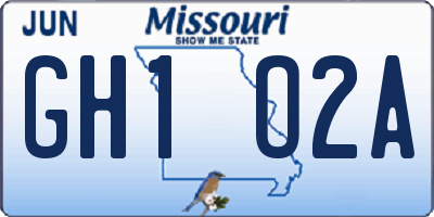 MO license plate GH1O2A