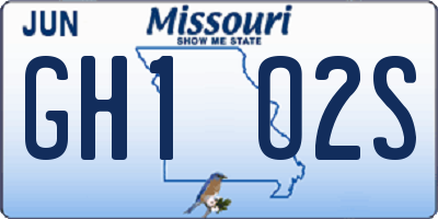 MO license plate GH1O2S