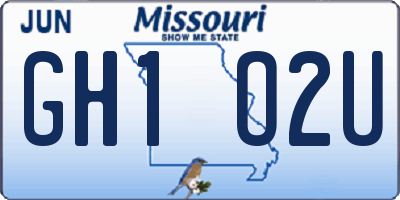 MO license plate GH1O2U