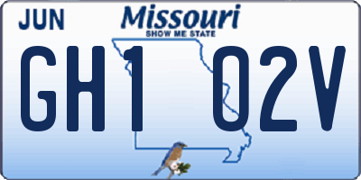 MO license plate GH1O2V