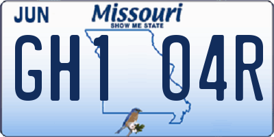 MO license plate GH1O4R