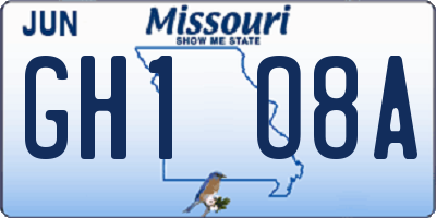 MO license plate GH1O8A