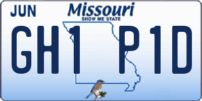 MO license plate GH1P1D