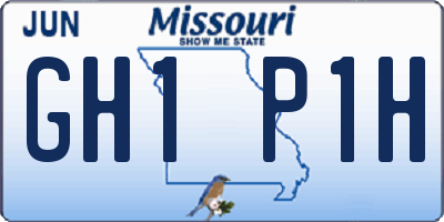 MO license plate GH1P1H