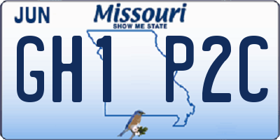 MO license plate GH1P2C