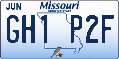 MO license plate GH1P2F