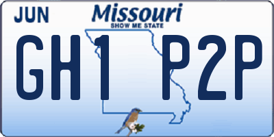 MO license plate GH1P2P