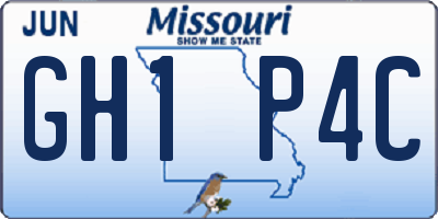 MO license plate GH1P4C