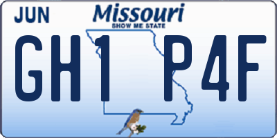 MO license plate GH1P4F