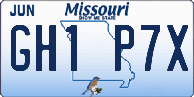 MO license plate GH1P7X