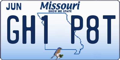 MO license plate GH1P8T