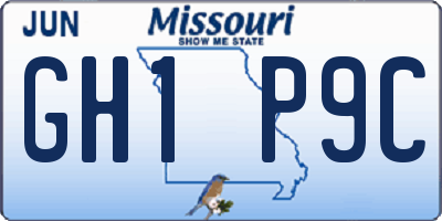 MO license plate GH1P9C