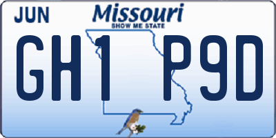 MO license plate GH1P9D