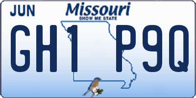 MO license plate GH1P9Q