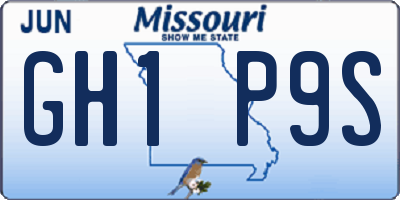 MO license plate GH1P9S